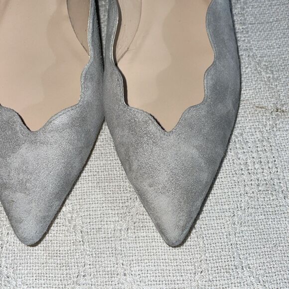 Avellini Women’s Dressy Flats Sz 39 U.S. 8 B Light Gray Suede Leather Going Out - Picture 9 of 12
